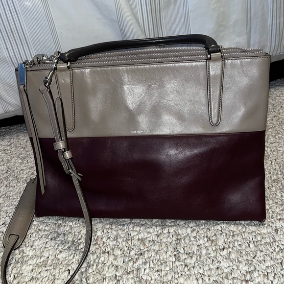 Coach purse, dark purple and grey, in a good condition - Picture 2 of 8